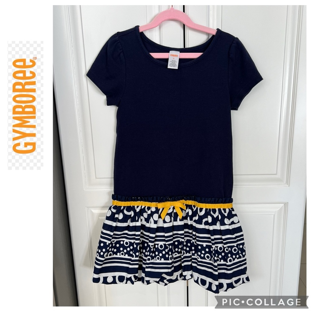 (NWOT) Gymboree blue, white and yellow dress size 8
